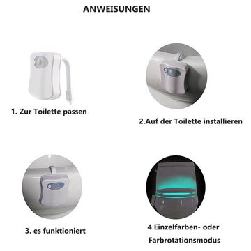 GelldG LED Nachtlicht Toilette Licht, WC-Nachtlicht, Bewegungssensor, Lichtsensor Licht