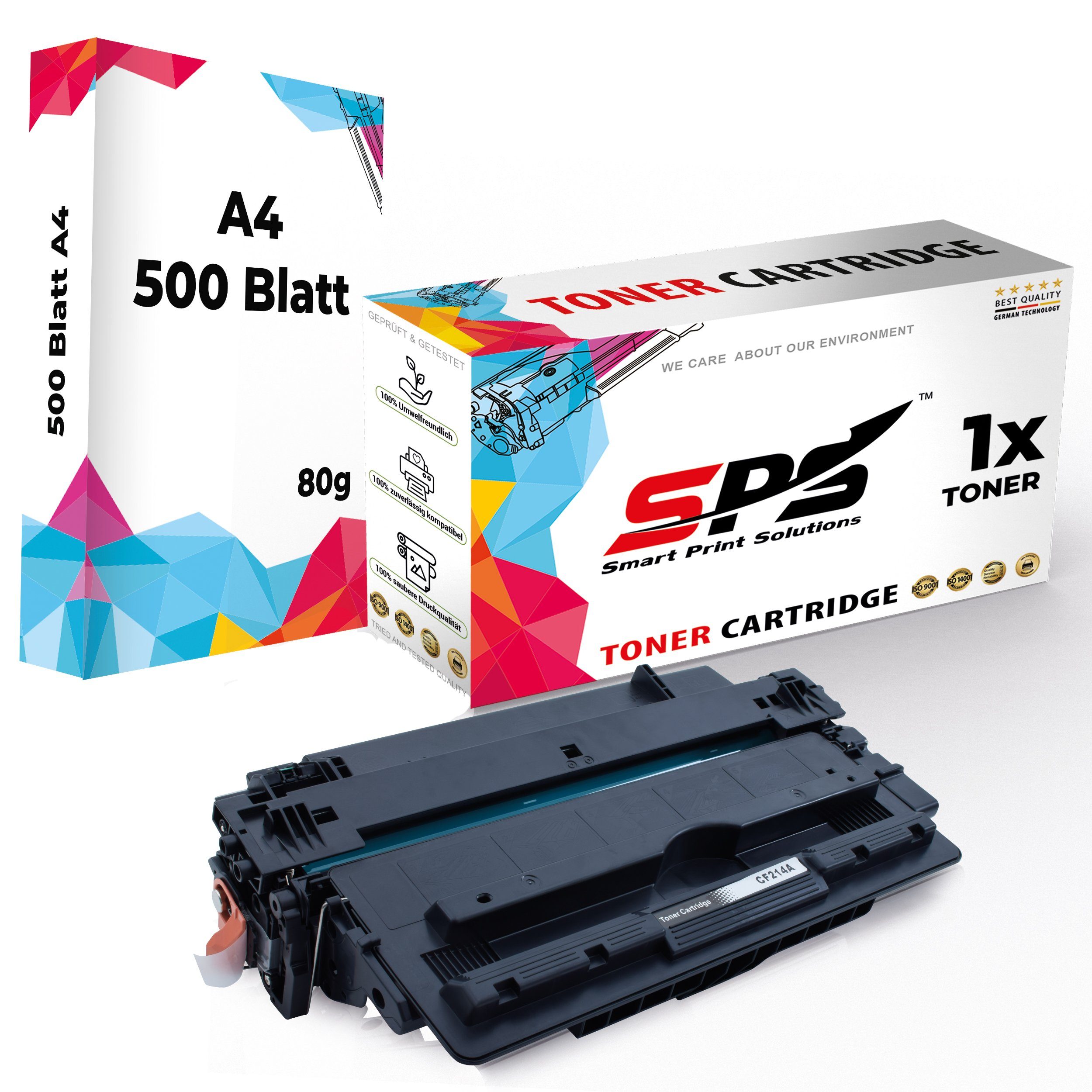 A4 Toner M712DN, + Schwarz) 700 (1x (1er 1x HP Kompatibel Laserjet für Pack SPS Enterprise Tonerkartusche Papier,