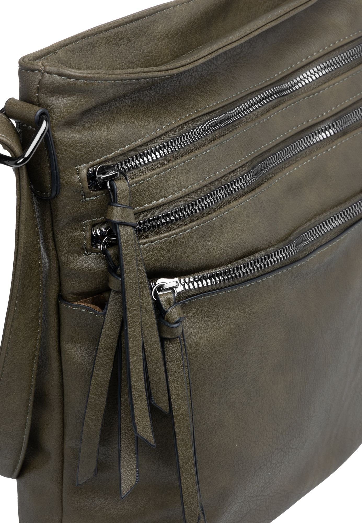 Caspar Umhängetasche TS1071 sportlich elegante mittelgroße Damen Crossbody Bag Umhängetasche