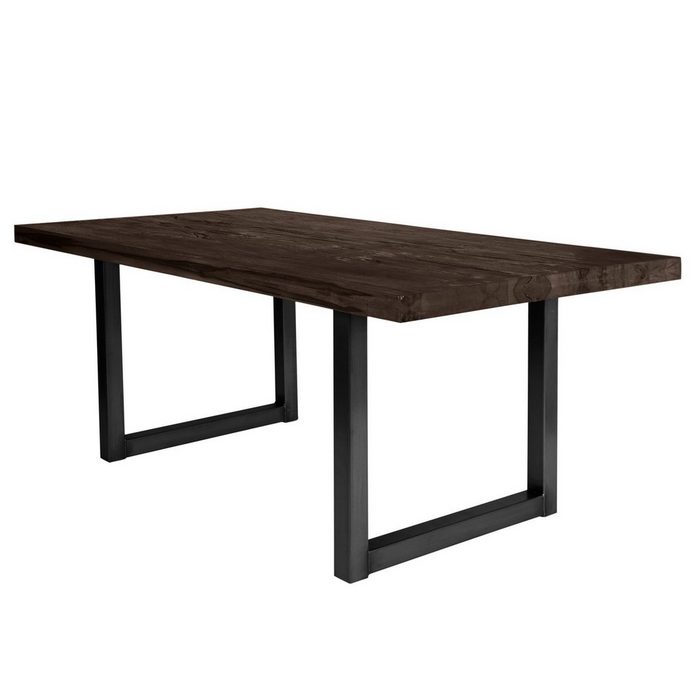 SIT Esstisch Tisch 180x100 cm Balkeneiche carbon-grau Platte Platte Balkeneiche Gestell Eisen
