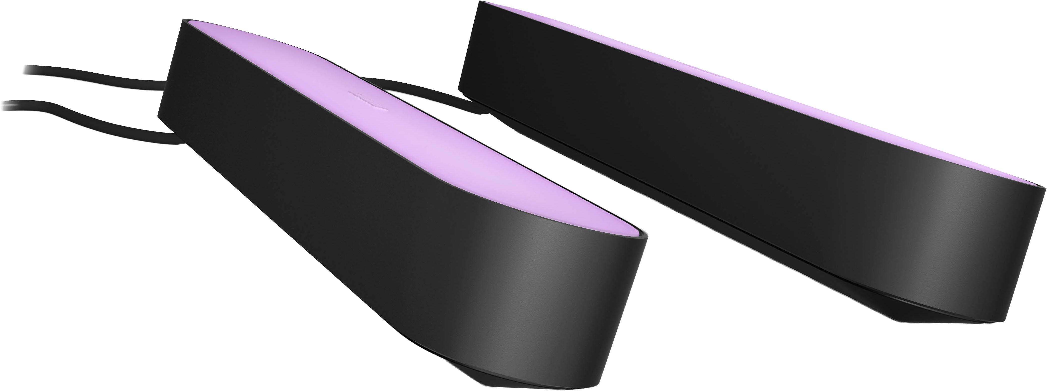 Philips Hue LED Lichtleiste White & Color Ambiance Play Lightbar Doppelpack mit Netzteil, Abschaltautomatik, Bluetooth, CCT - über Fernbedienung, Dimmfunktion, Einschlafhilfe, Farbsteuerung, Farbwechsel, Memory, nach Trennung vom Netz, Nachtlichtfunktion, RGB, Smart Home, Timerfunktion, Weckerfunktion, dimmbar über Fernbedienung, erweiterbar, mehrere Helligkeitsstufen, LED fest integriert, Farbwechsler, RGB, warmweiß - kaltweiß, Steuerbar per App und Stimme, Smart Home fähig, Farbfähig und Weißtöne