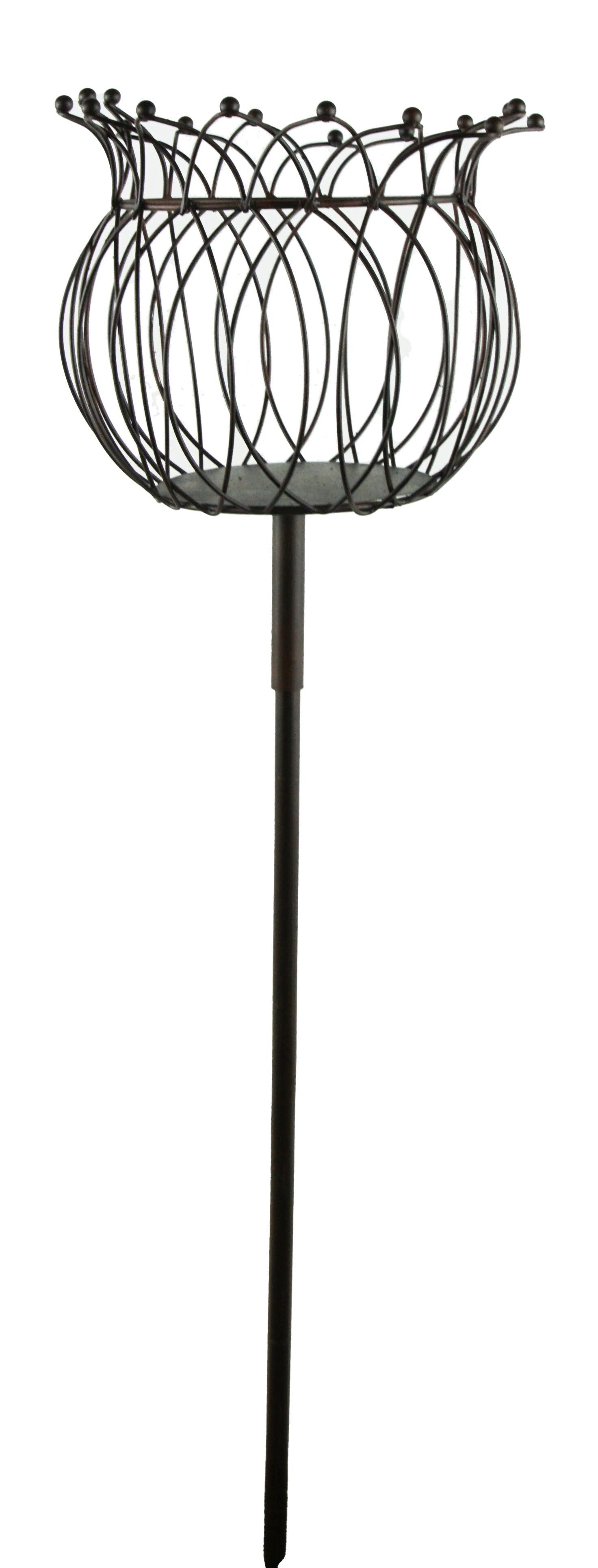 Posiwio Gartenstecker Gartenstecker Korb am Stab Gartenstecker, Korb, für Pflanzen, rostoptik