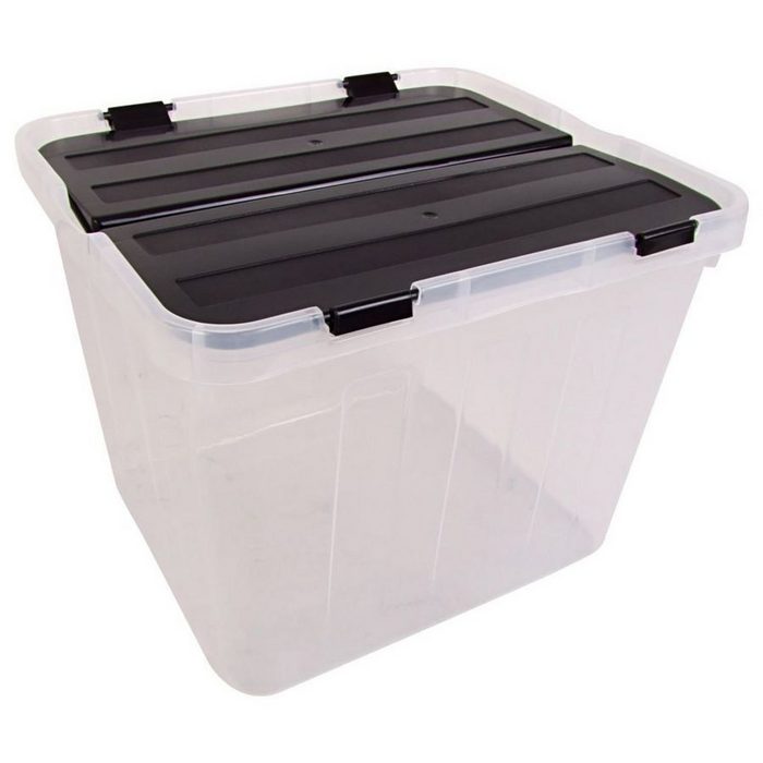 PLAST1 Aufbewahrungsbox Aufbewahrungsbox Deckel geteilt Spielzeugkiste Allzweckbox Klarsichtbo