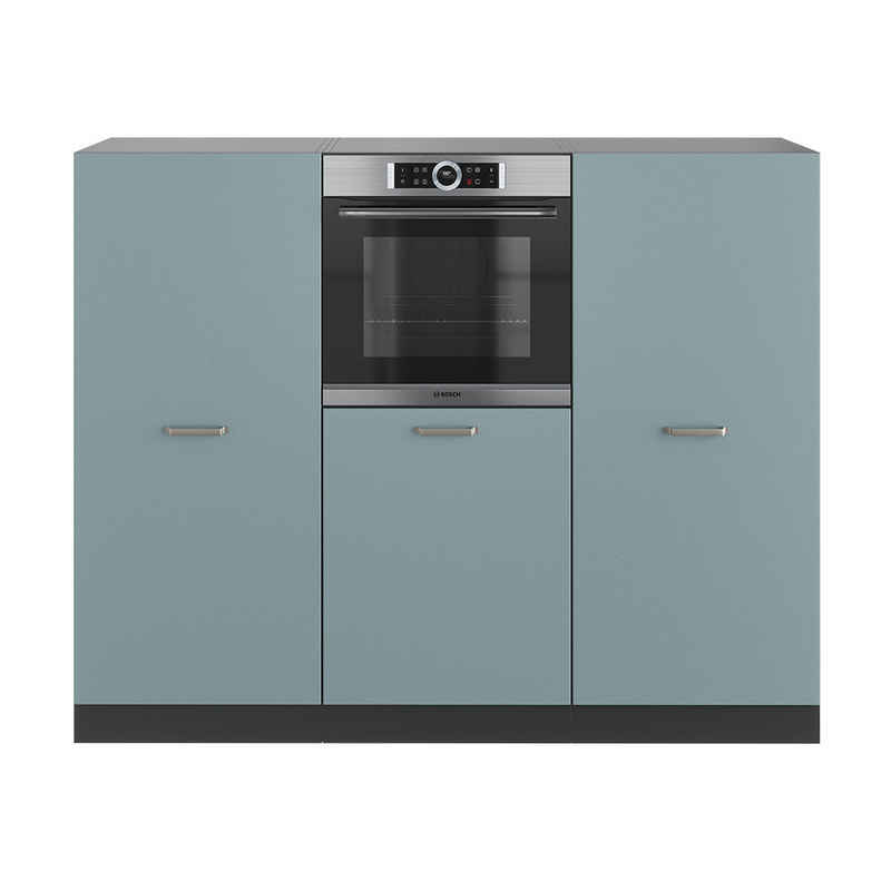 Vicco Küchenzeile R-Line, Blau-Grau/Anthrazit, 180 cm ohne Arbeitsplatte