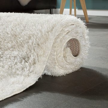 Hochflor-Teppich Touch 100, Paco Home, rechteckig, Höhe: 49 mm, weicher Uni Shaggy mit Glanz Garn, Wohnzimmer
