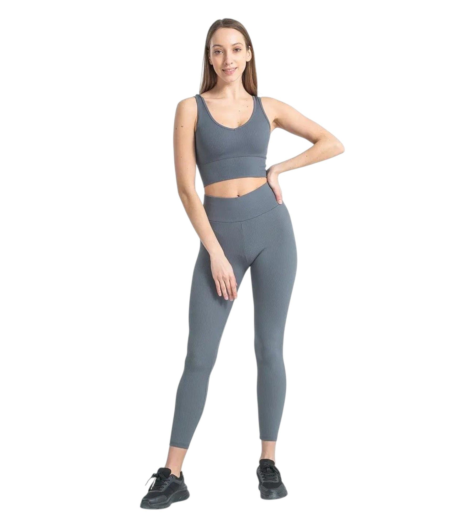 fashionshowcase Leggings Damen Sport-Tights mit Shaping-Effekt und engem hohem Bund Hohe Taille für zusätzlichen Komfort