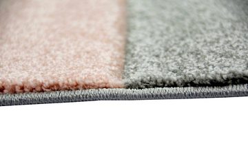 Teppich Moderner Teppich Wohnzimmerteppich Kurzflor Karo pastell rosa creme grau, Carpetia, rechteckig, Höhe: 13 mm