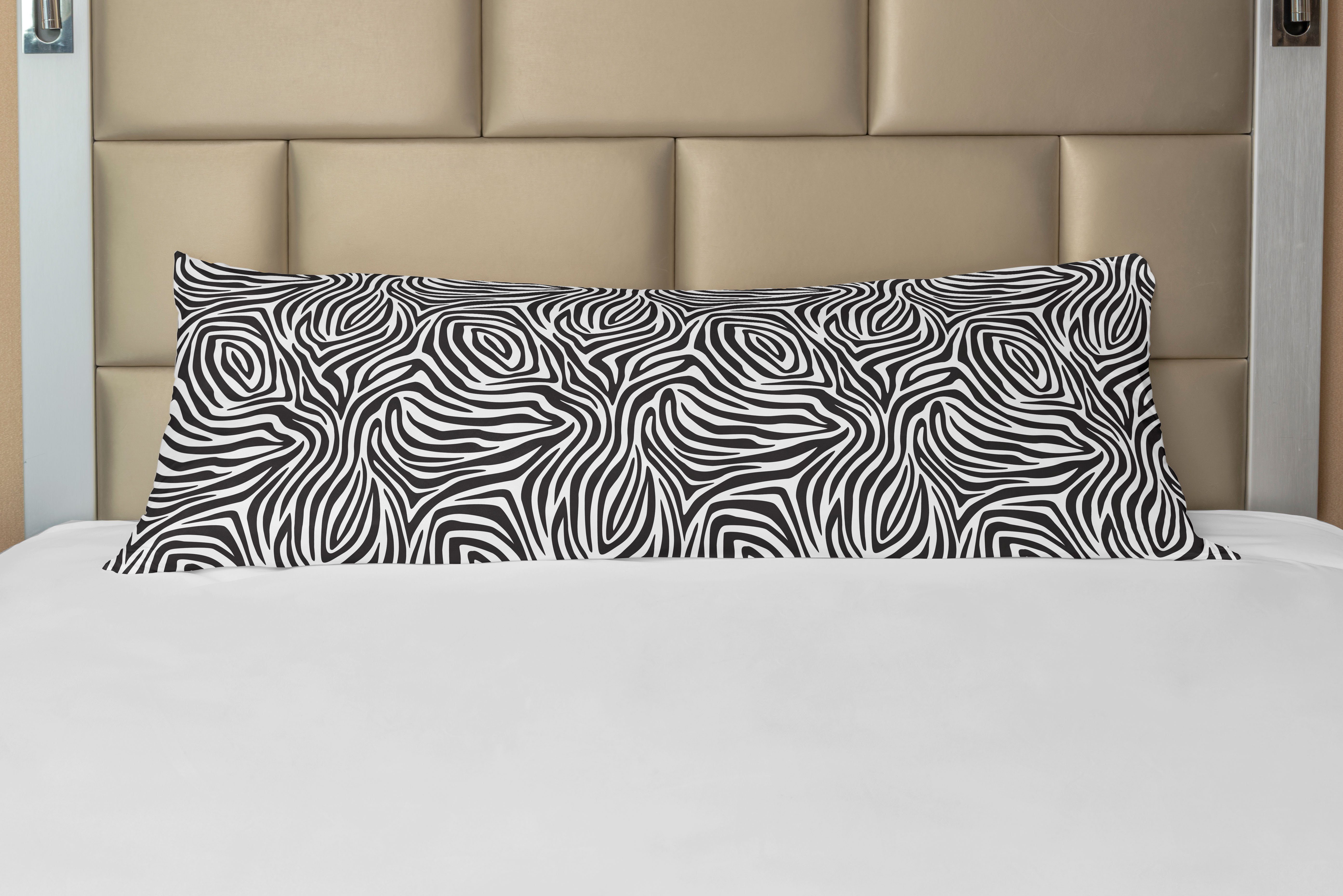 Zebra-Haut-Muster Streifen Kissenbezug, Deko-Akzent Langer Abakuhaus, Seitenschläferkissenbezug