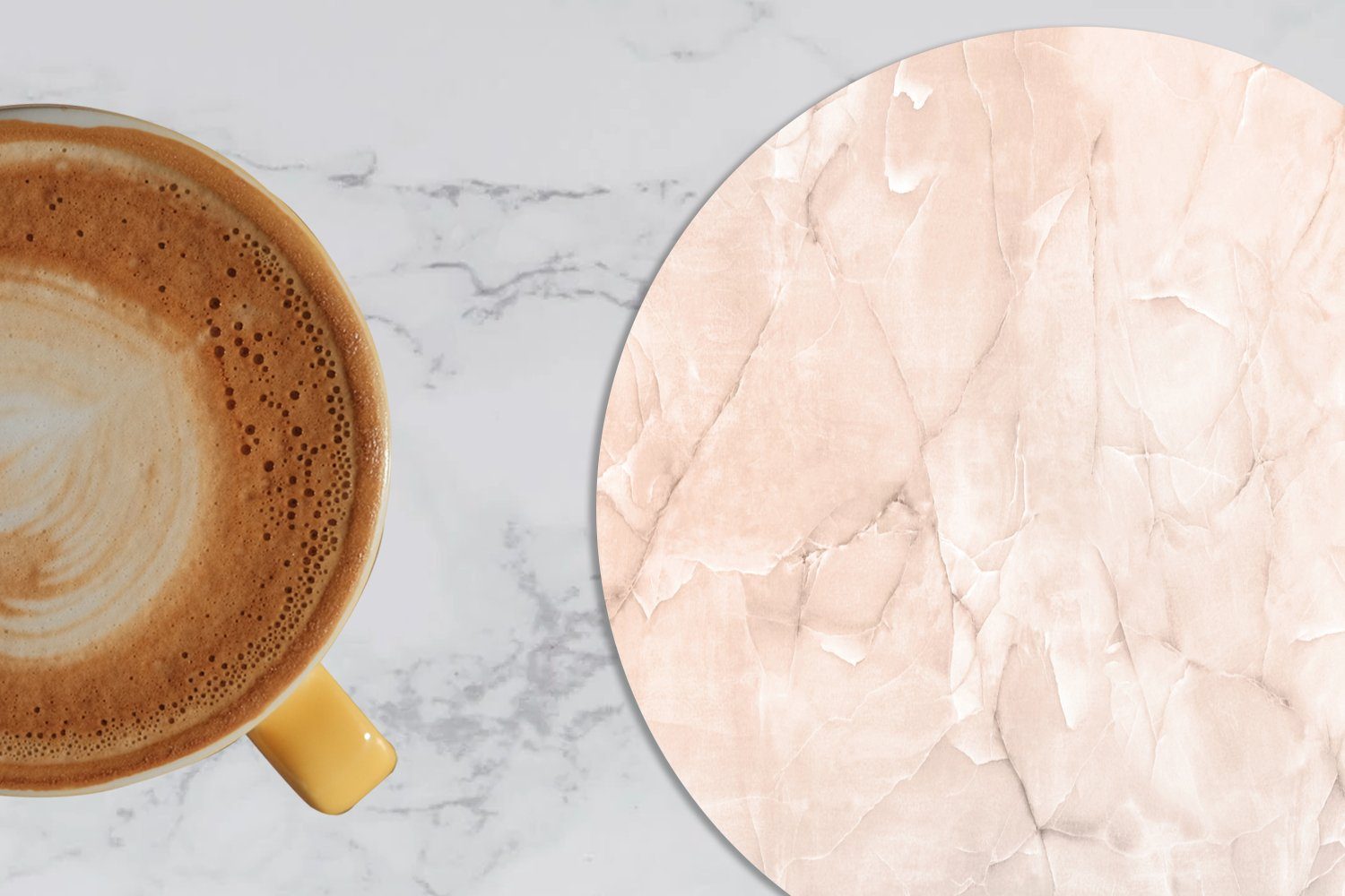 Rosegold, Zubehör MuchoWow Tassenuntersetzer, Glasuntersetzer - - Getränkeuntersetzer, für Tasse, Gläser, 6-tlg., Becher Marmor Korkuntersetzer, Luxus