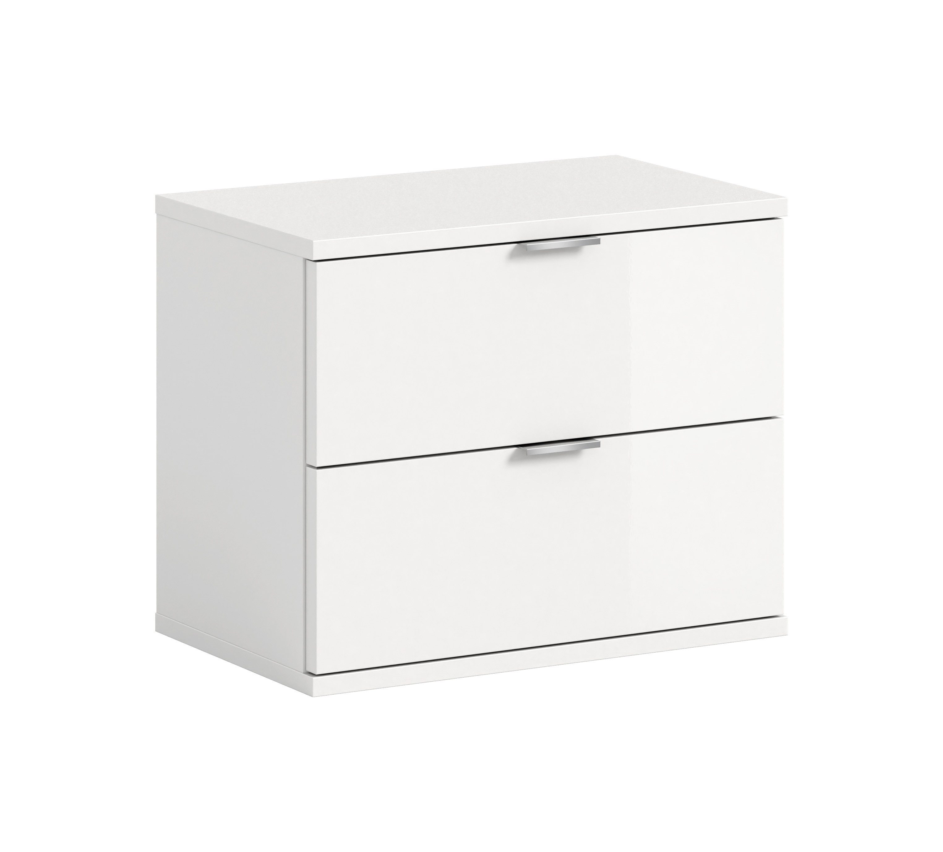 furnling Sitzbank Professor, 2 Schubladen, Stauraum, Hochglanz Front, Breite 52 cm, weiß