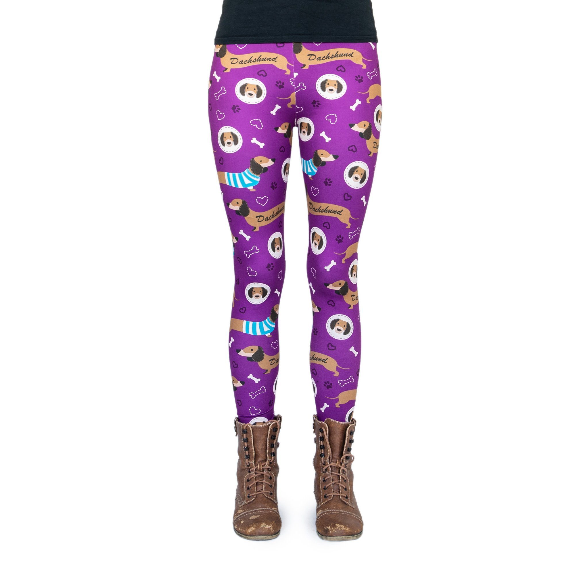 Leggings Dackel Line Leggings (Einheitsgröße XS-L)