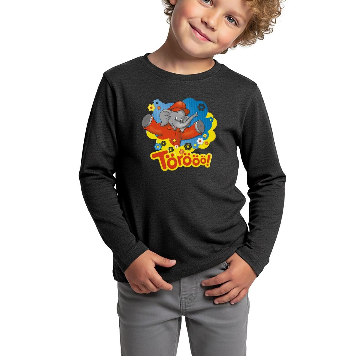 T-Shirt Benjamin Blümchen Trötet Töröö Und Winkt Kinder Premium Langarmshirt