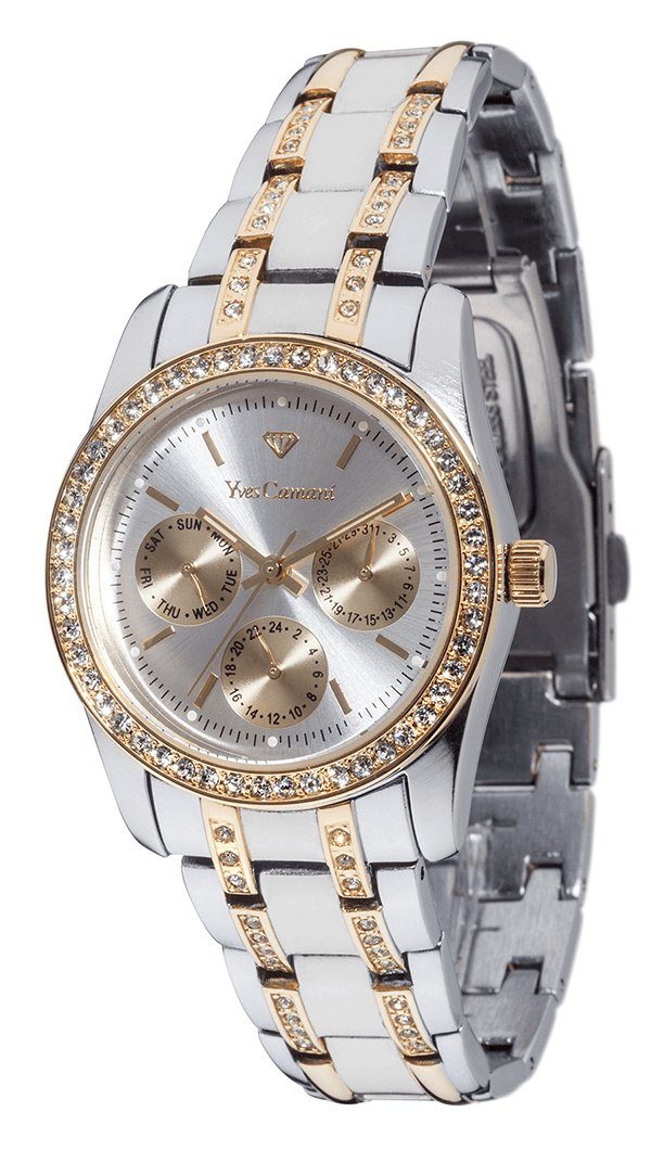 Yves Camani Quarzuhr MIELLE II, Elegantes Design, kratzfestes Mineralglas, Datumsanzeige