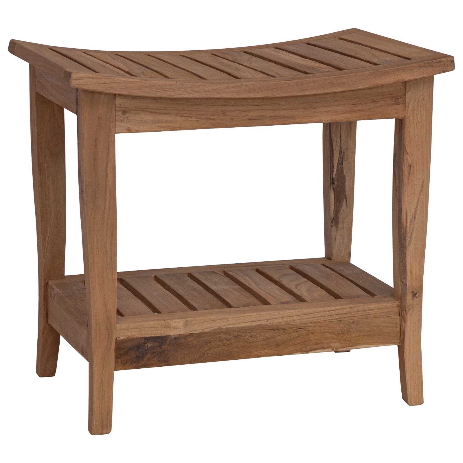 vidaXL Duschablage Bad Beistelltisch Natur 50 x 35 x 45 cm Massivholz, 1-tlg.