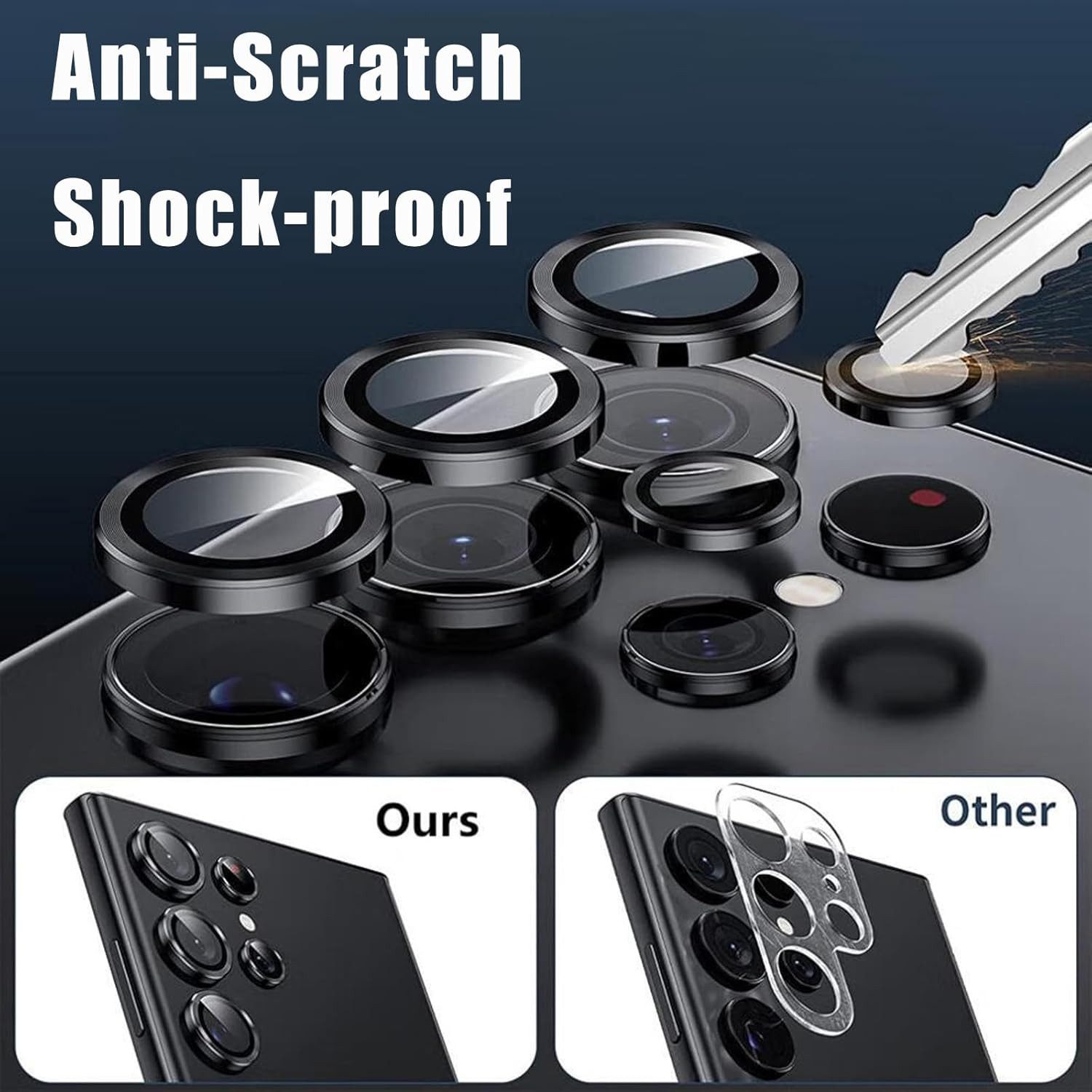MSM Kameraschutzglas 5X Linsenglas für Samsung Galaxy S25 Ultra Schutz Panzerfolie Titan – Bild 3 von 5