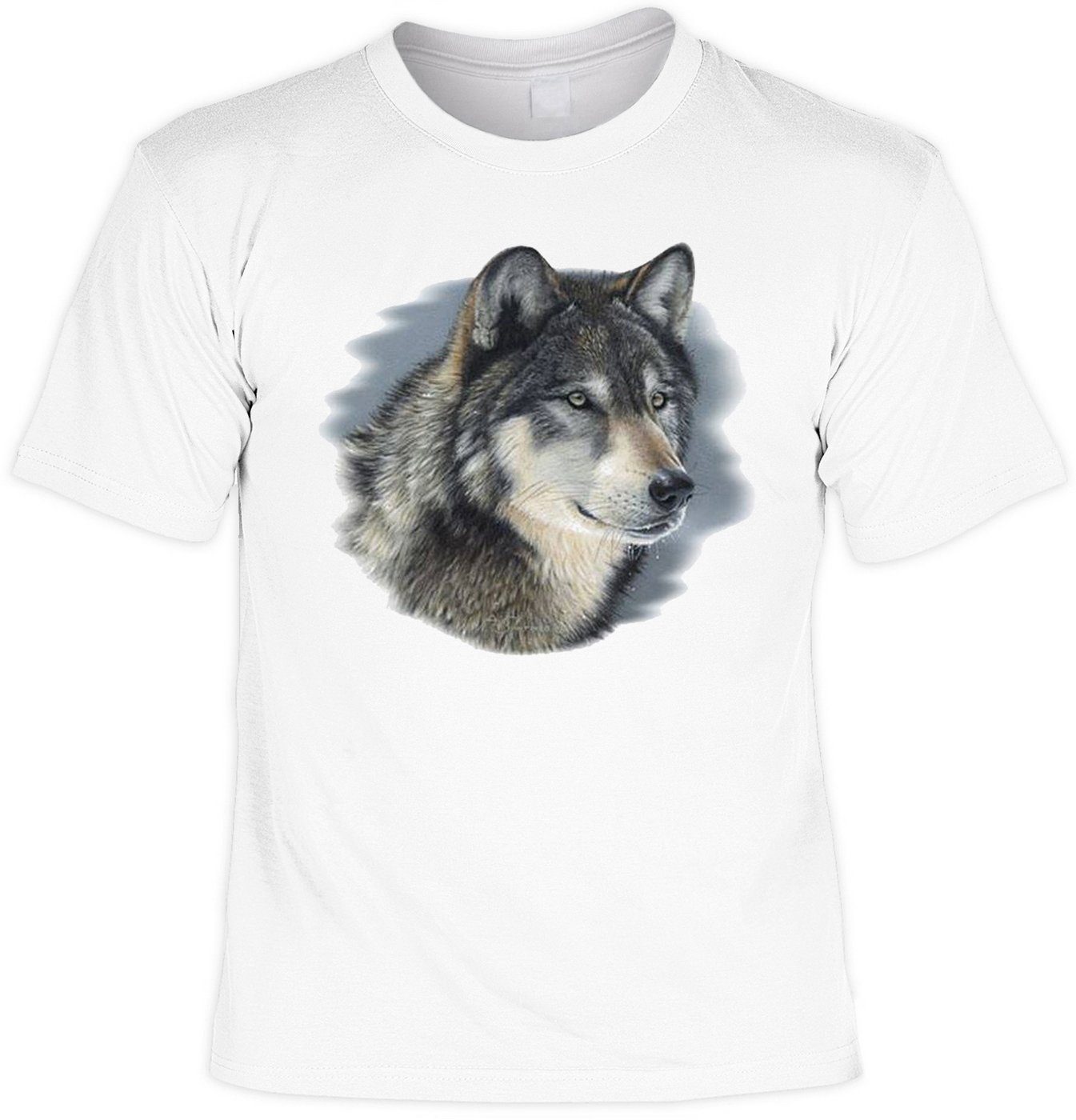 Tini - Shirts Print-Shirt Cooles Motiv Wolf : Wolfmotiv Wolf -- Tshirt Wolf Wolfkopf im Shirt Motiv Winter