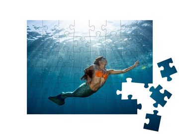 puzzleYOU Puzzle Meerjungfrau unter Wasser, 48 Puzzleteile, puzzleYOU-Kollektionen Meerjungfrau