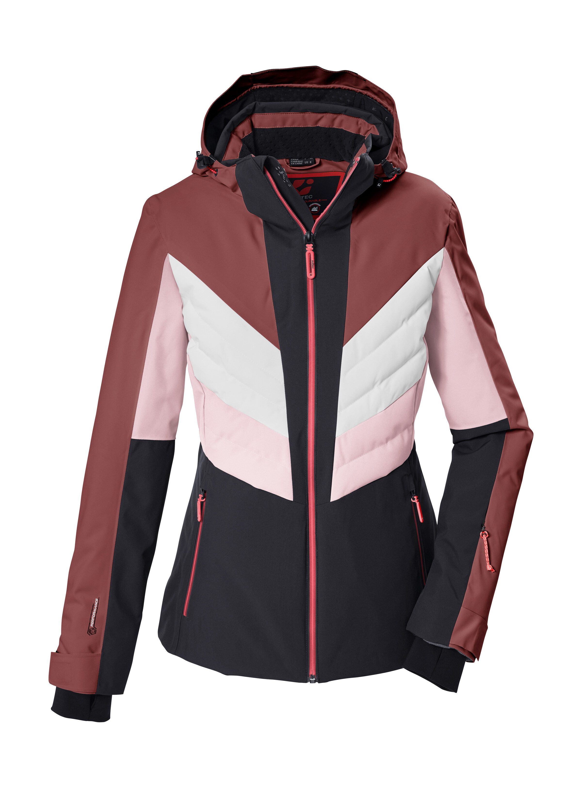 Killtec Skijacke KSW 107 WMN SKI JCKT Wasserdichte, atmungsaktive Skijacke mit abnehmbarer Kapuze