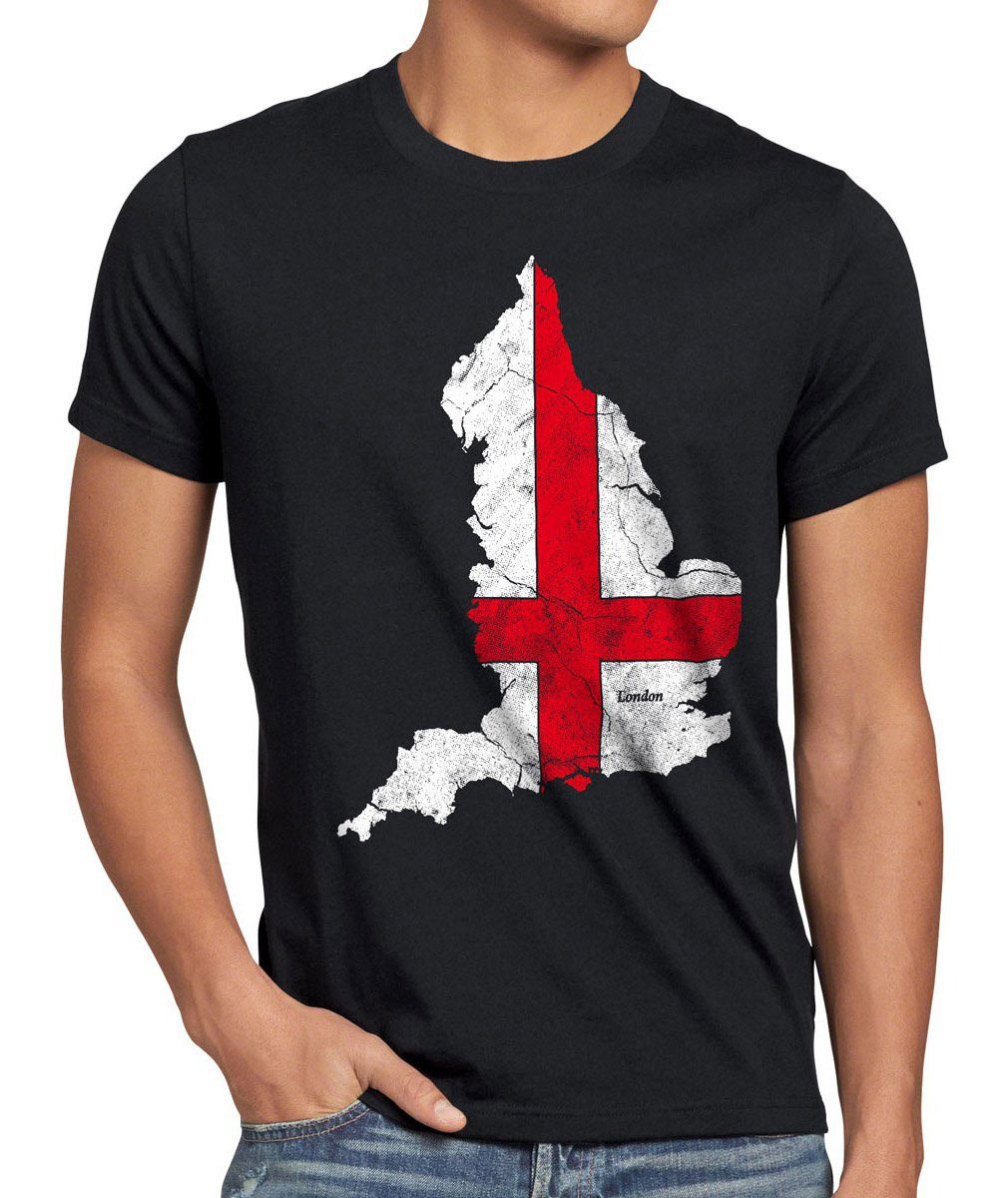 style3 Print-Shirt Herren Flagge Flag Great Vintage London Britain soccer UK England T-Shirt brexit