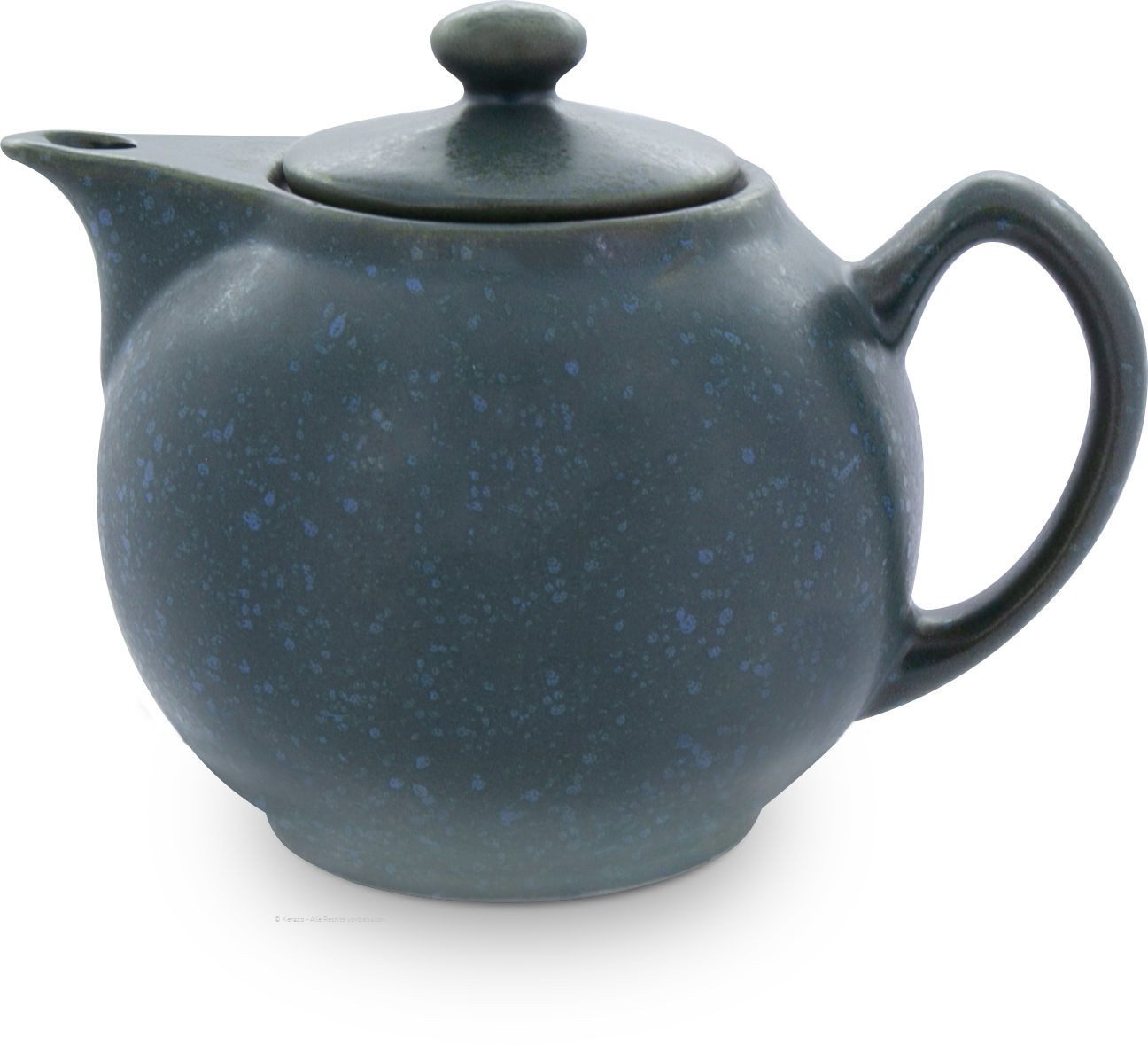 Bunzlauer Keramik Teekanne 1L Teekanne mit spitzen Ausguss – Moderne abgerundete Form,ZIELON grün, 1,00 l