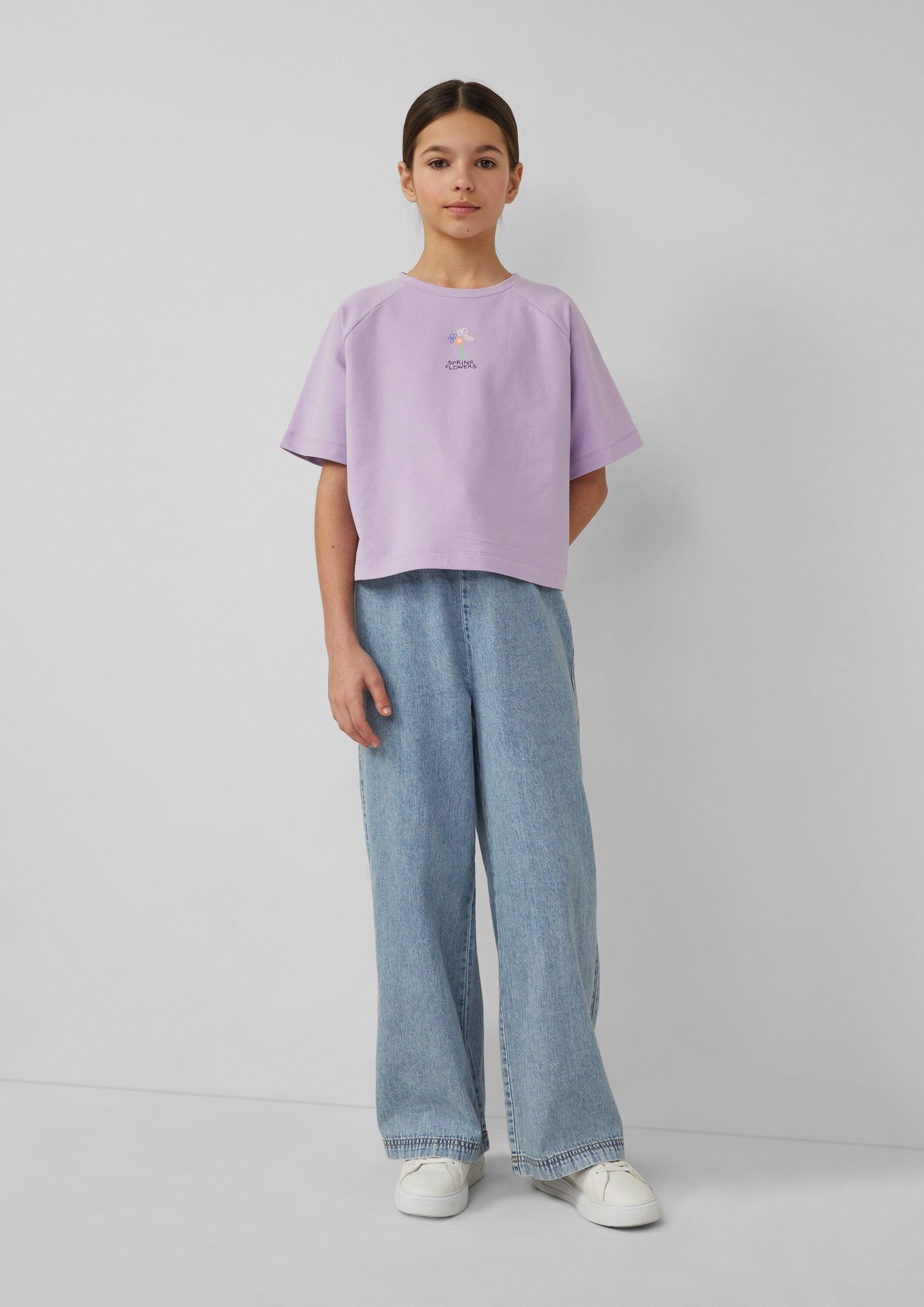 s.Oliver Kurzarmshirt T-Shirt Light Felpa Oversize T-Shirt mit Front- und Rückenprint