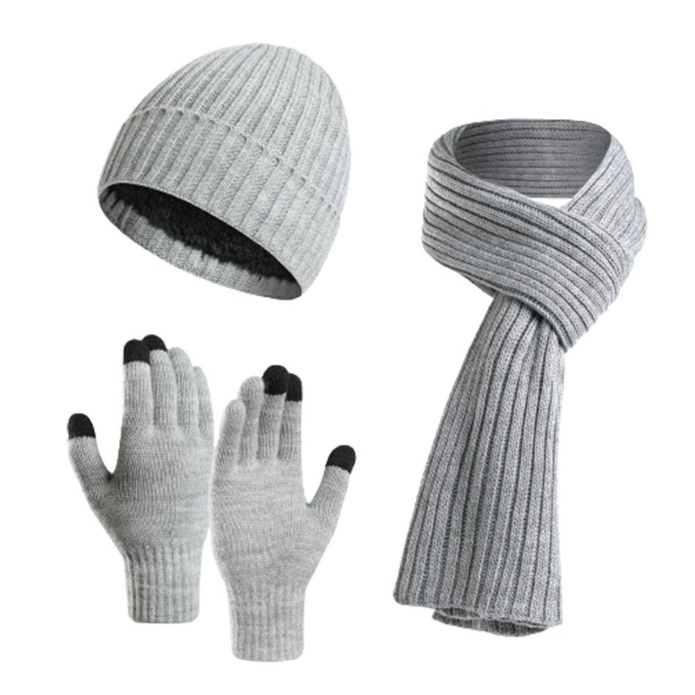 Jerseymütze Winter Set Schal Lange und Warm (1-St) Beanie Damen Mütze Handschuhe KOMIRO
