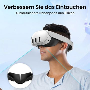 Daisred 3-in-1 PU-Gesichtsabdeckungsset für Meta Quest 3 Virtual-Reality-Headset