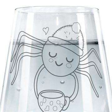 Mr. & Mrs. Panda Glas Spinne Agathe Kaffee - Transparent - Geschenk, Morgenmuffel, Spülmasc, Premium Glas, Elegantes Design