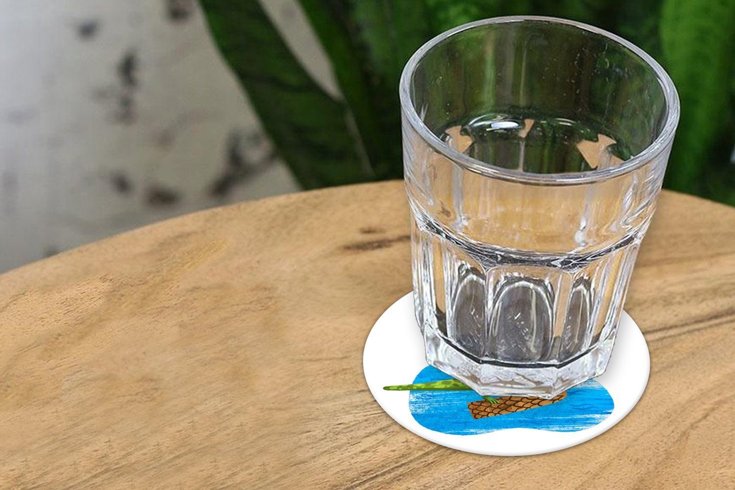 Glasuntersetzer - Krokodil 6-tlg., Getränkeuntersetzer, Wasser Becher Baum, für Gläser, Tasse, Zubehör Korkuntersetzer, Tassenuntersetzer, MuchoWow -