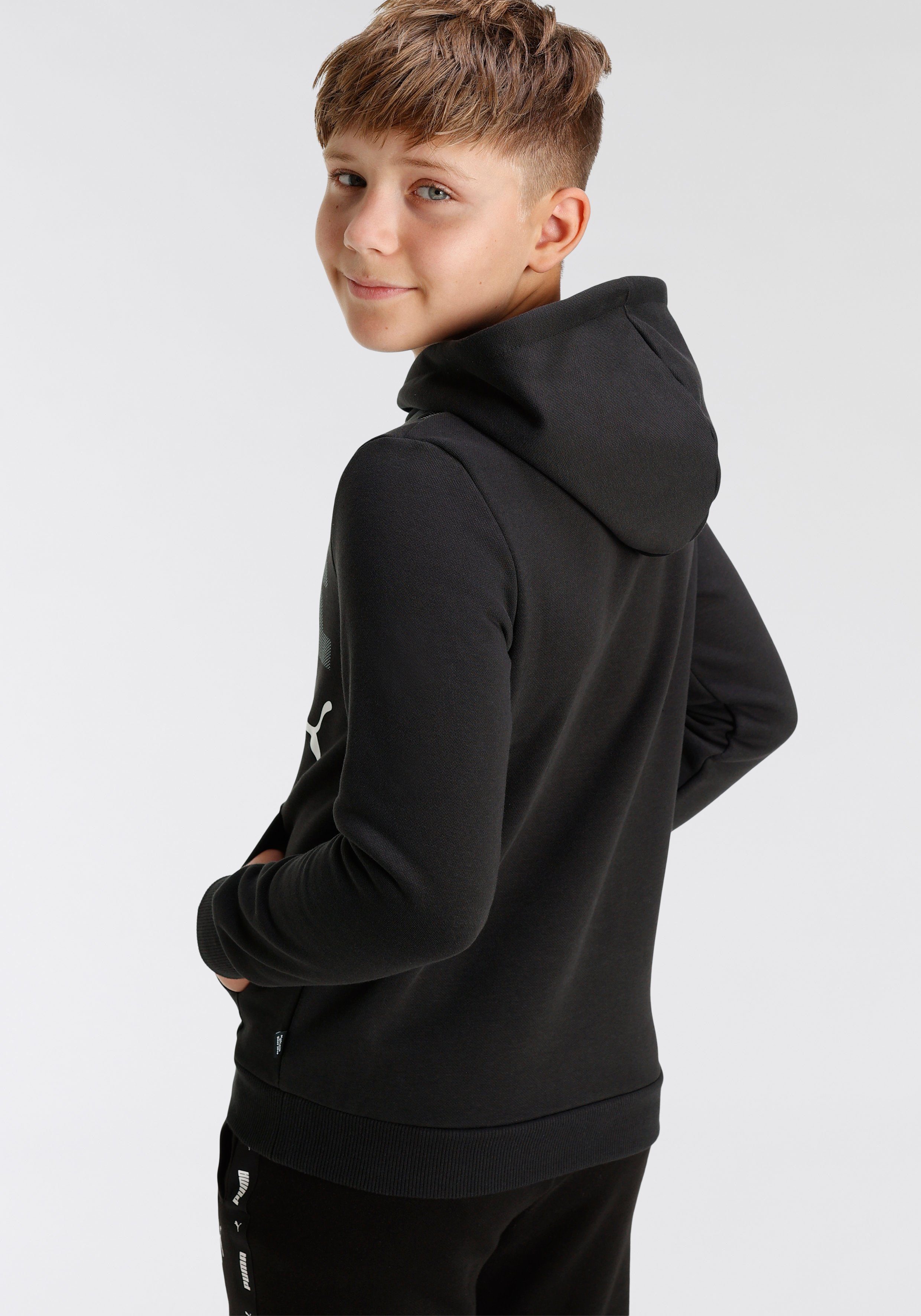 LOGOLAB FL ESS+ schwarz B PUMA Kapuzensweatshirt Hoodie