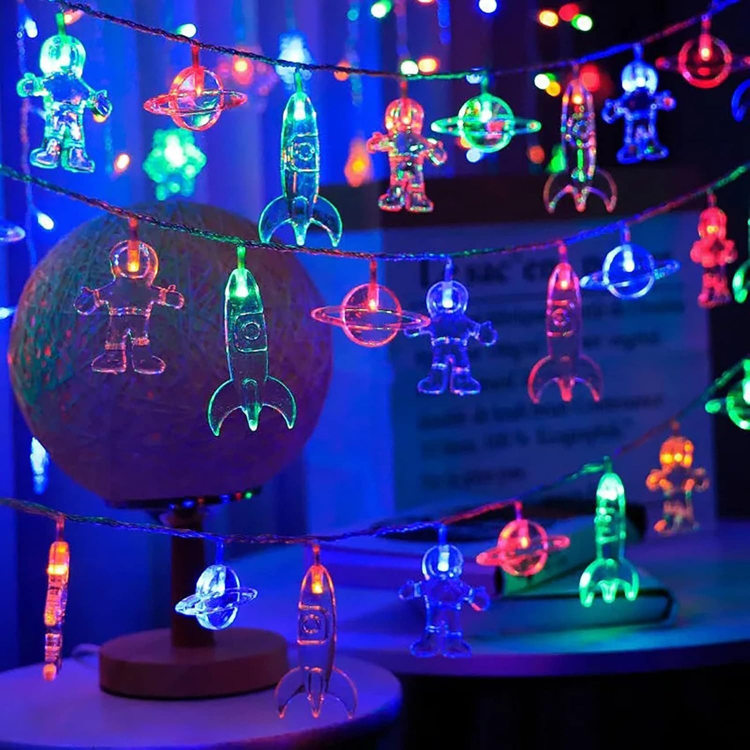 Qualra LED-Lichterkette 10/20LEDs Astronaut Rakete Raumschiff Lichterkette günstig online kaufen