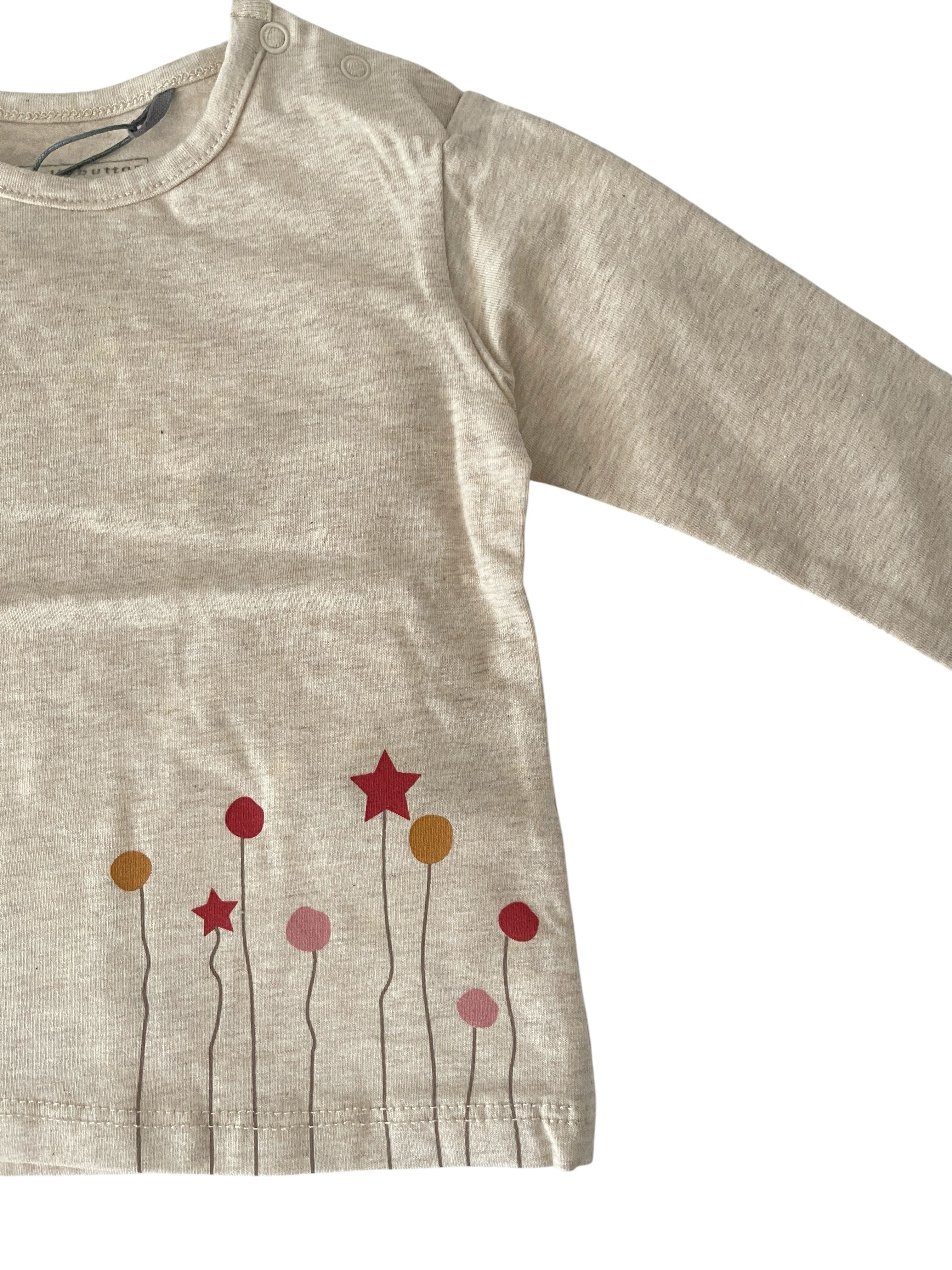 Bellybutton Langarmshirt Mini Girls (1-tlg) Bellybutton Langarmshirt Mini Girls – Brown Melange, Sterne-Print