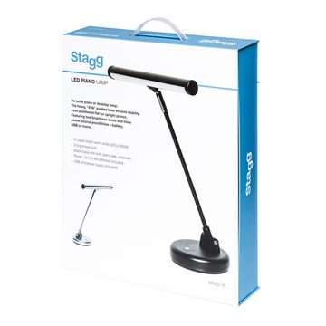 Stagg Tisch-Tageslichtlampe LED- Klavierlampe schwarz, Batterie- oder Netzbetrieb Klavier- oder...