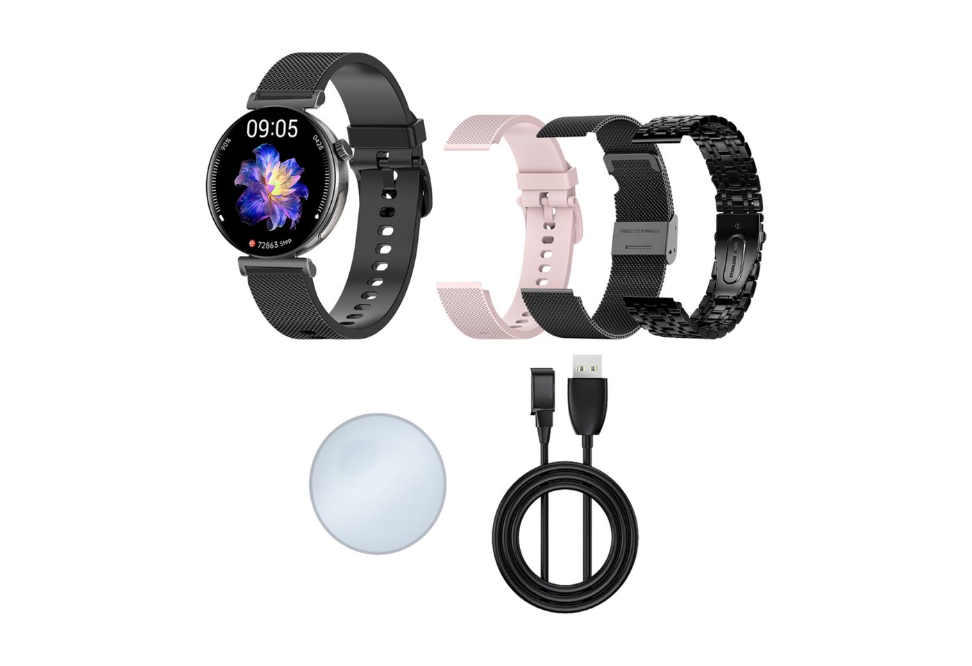 Knauermann PRO 3 MINI (2024) Gesundheitsuhr mit Telefon & Notruffunktion Smartwatch, Bluetooth