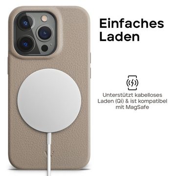 wiiuka Smartphone-Hülle Hülle für iPhone 15 Plus Handyhülle Leder Case Lederhülle, Handgefertigt - Deutsches Leder, Premium Case