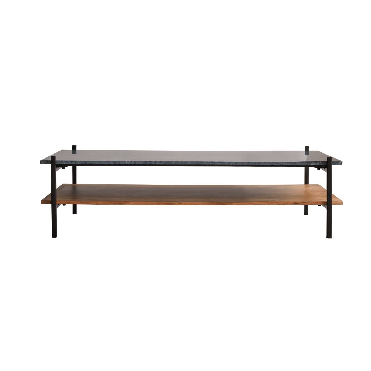 Tikamoon Couchtisch Couchtisch Edit aus massivem Akazienholz und Marmor 130x65