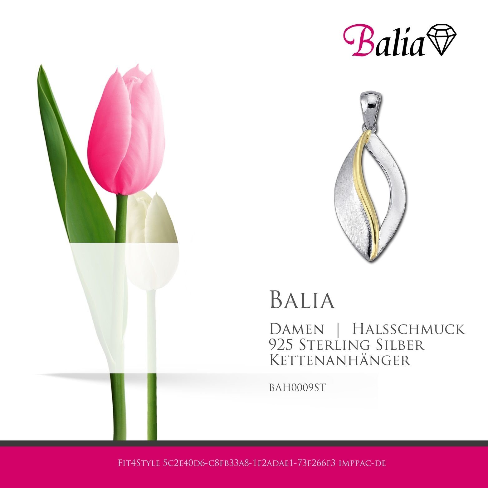 925 Balia Sterling für (Blatt) Balia Silber 3cm, 925, ca. Kettenanhänger Kettenanhänger Damen Kettenanhänger