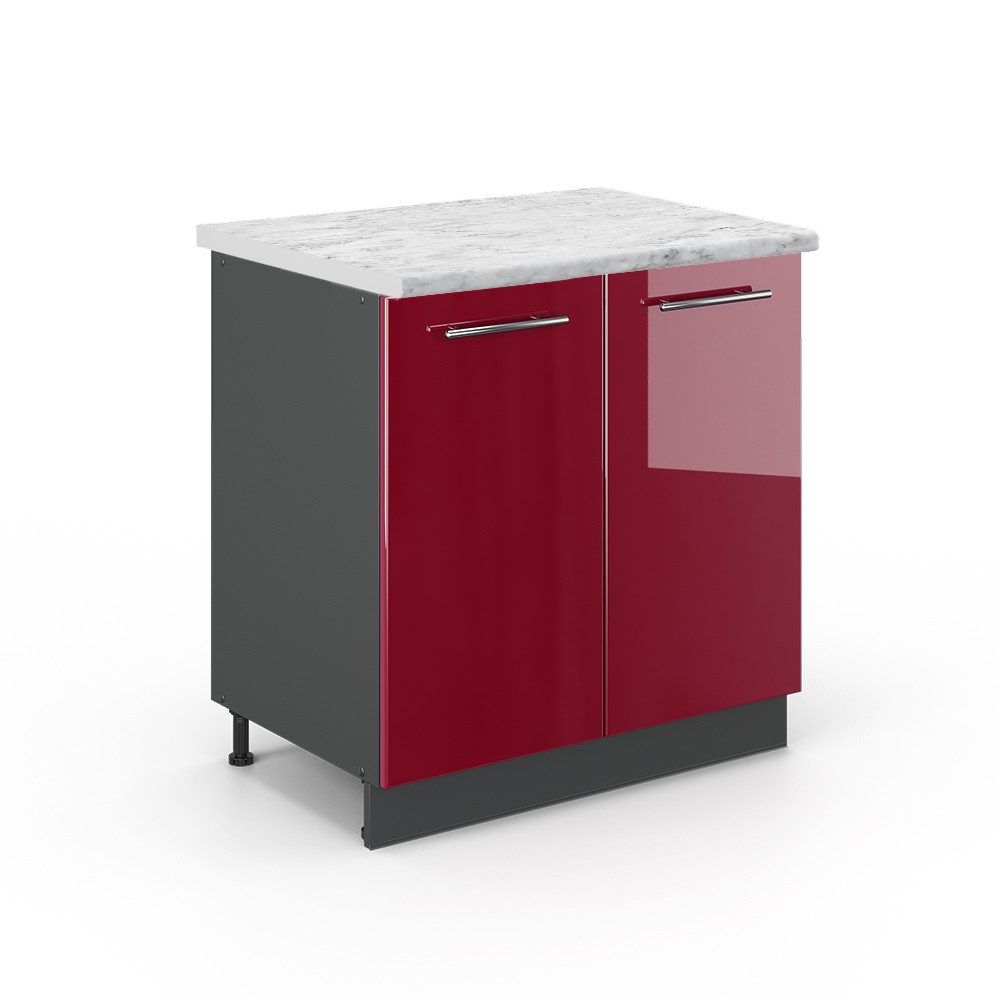 Vicco Spülenunterschrank Fame-Line, Bordeaux Hochglanz/Anthrazit, 80 günstig online kaufen
