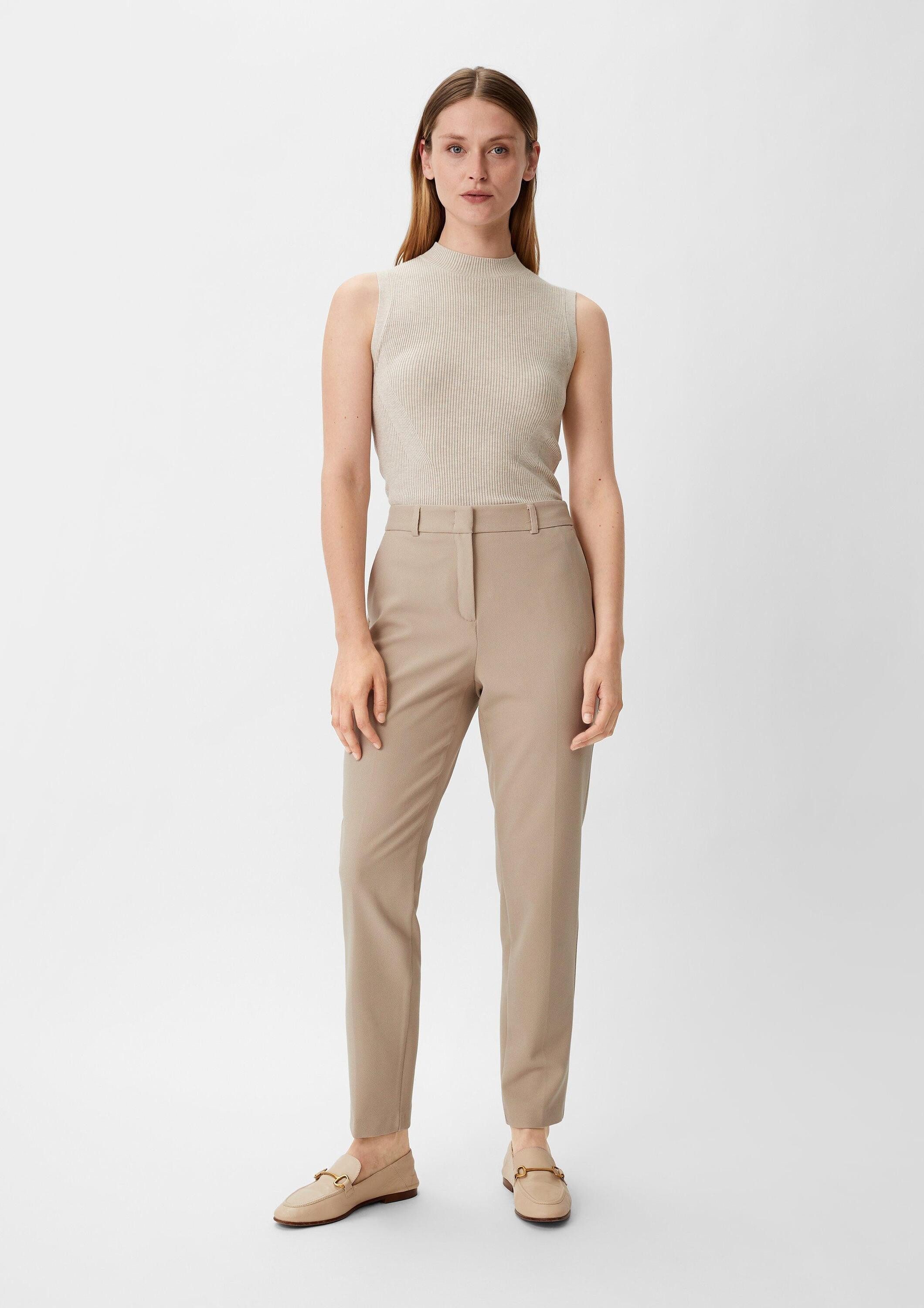 comma Chinos Hose Regular: Hose mit Piqué-Struktur