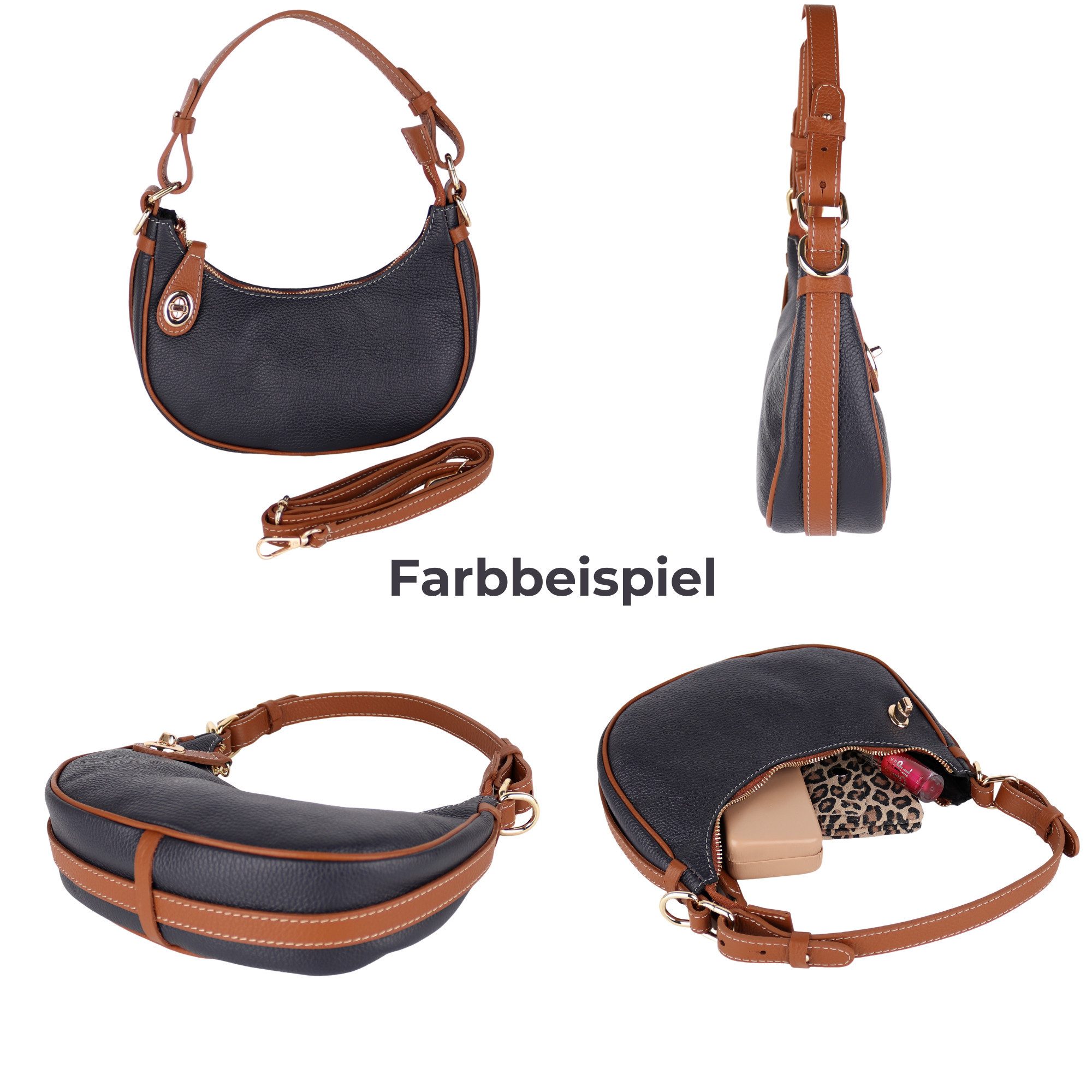 MIRROSI Umhängetasche Damen aus Echtleder, Wildleder, günstig online kaufen