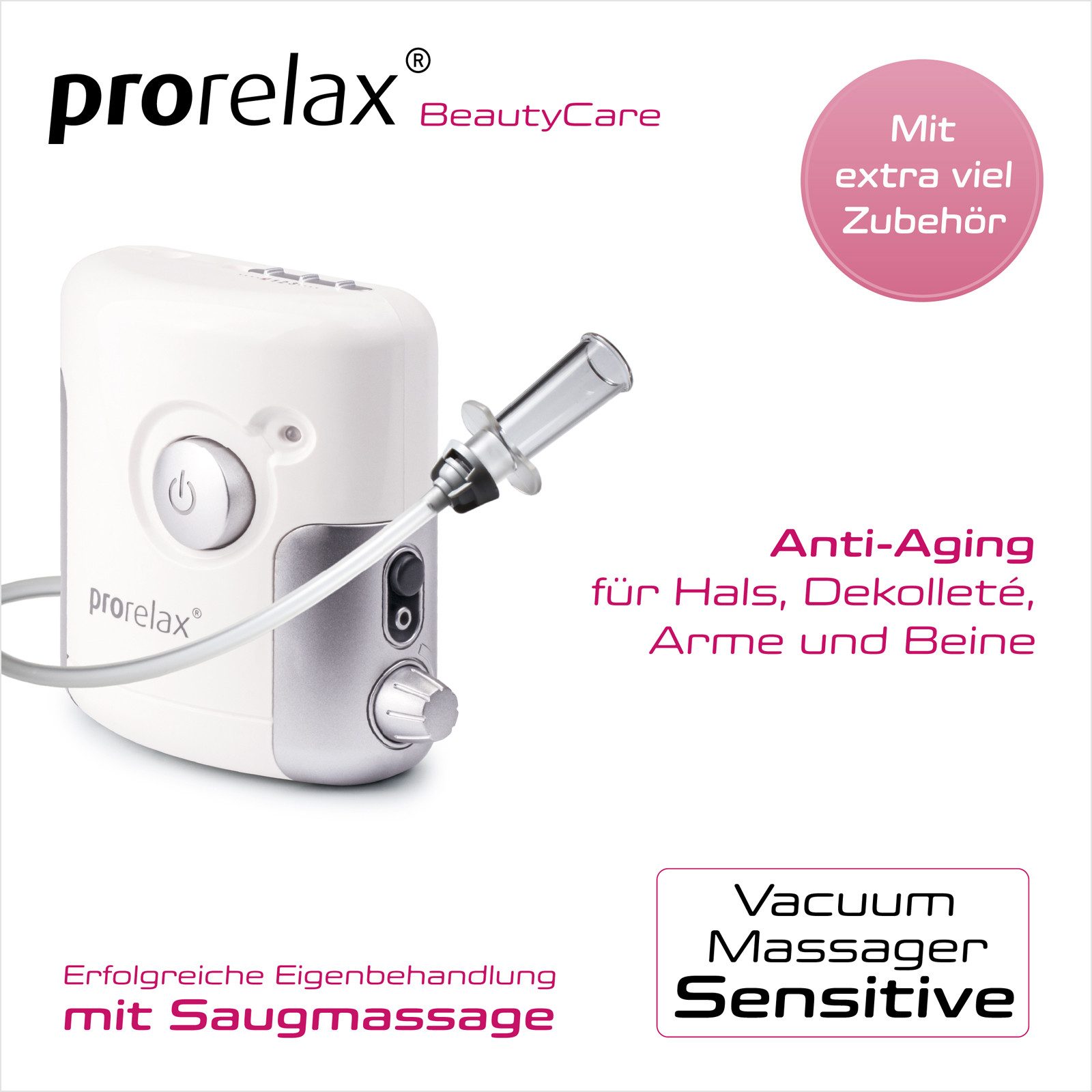 prorelax Vakuum-Massager 85637 Sensitive, Akku-& Netzbetrieb
