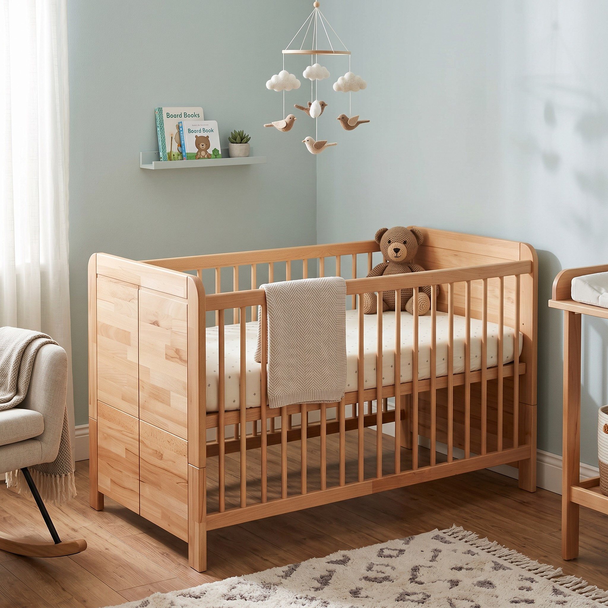 bv-vertrieb Babybett Babybett Rahmen Kernbuche massiv Sprossen Buche Dekor #4547