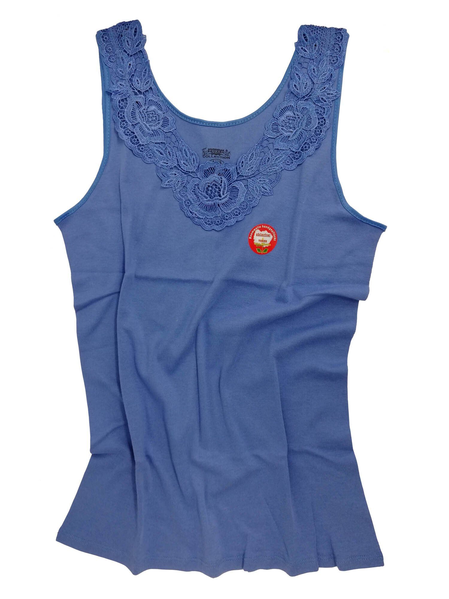 Cotton Prime® Unterhemd mit royal blau angenehmer Baumwollqualität in Spitze