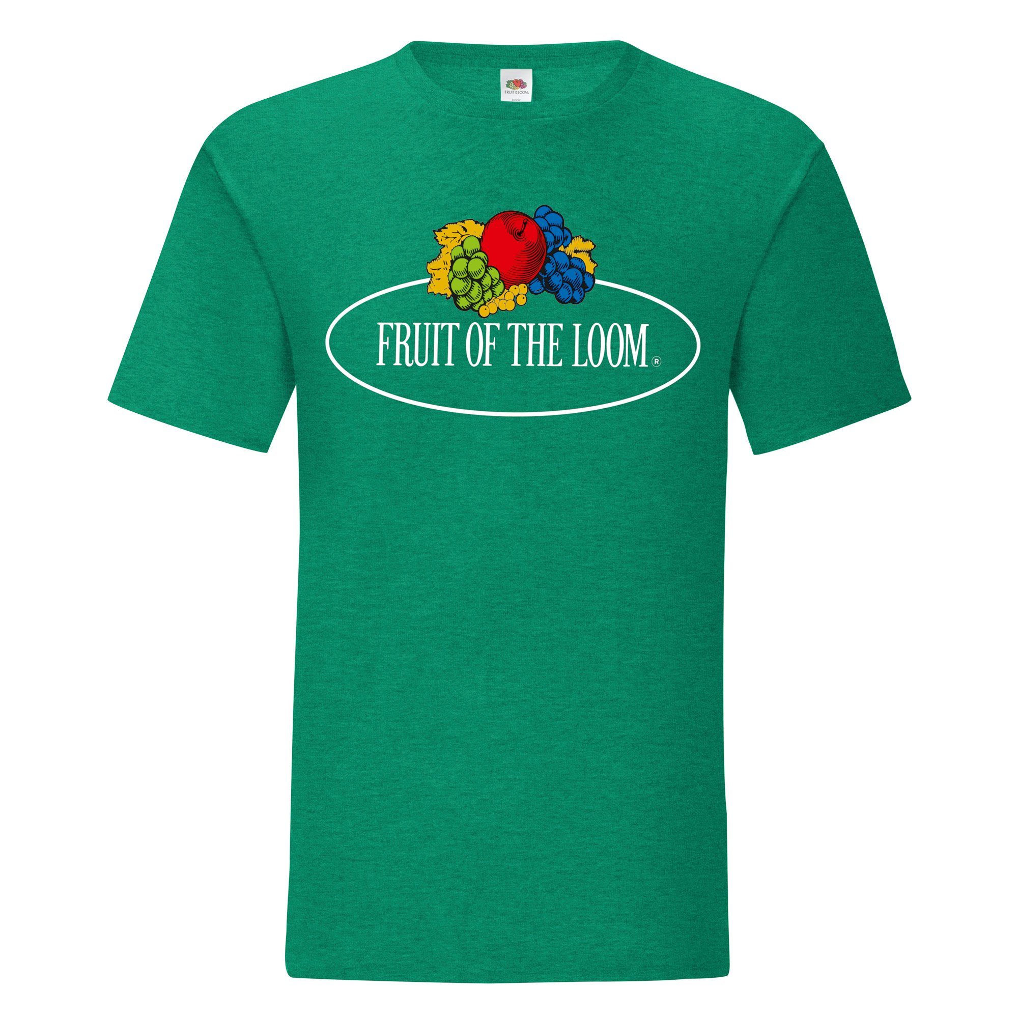 Fruit of the retro Iconic Vintage-Logo meliert groß Rundhalsshirt T-Shirt - grün Loom 150
