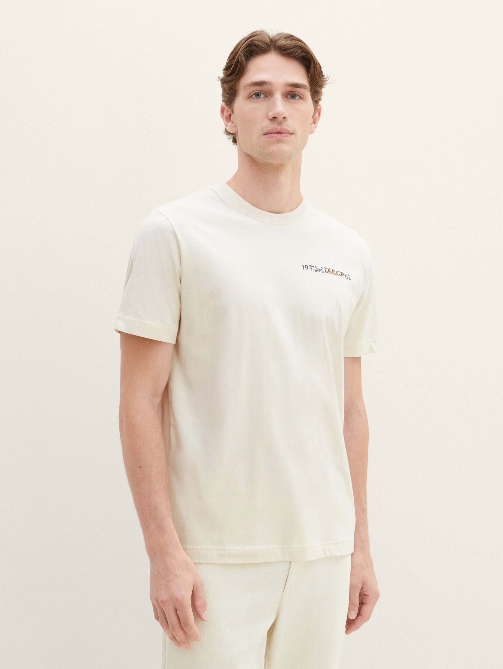 mit Print vintage beige TAILOR T-Shirt TOM T-Shirt
