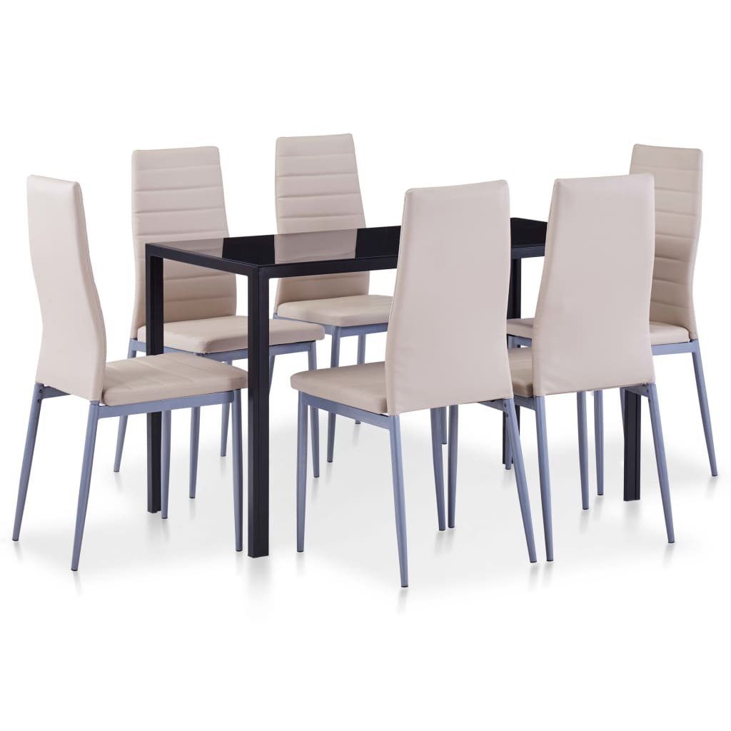 vidaXL Essgruppe 7-tlg. Essgruppe Cappuccino-Braun, (6-tlg) günstig online kaufen