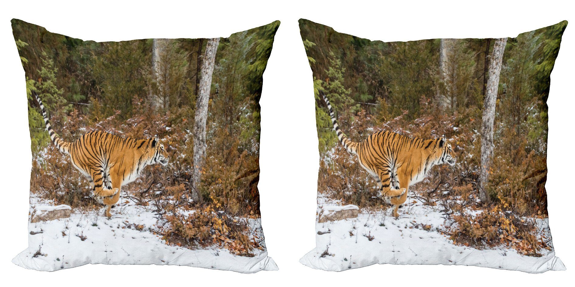 Kissenbezüge Modern Accent Doppelseitiger Digitaldruck, Abakuhaus (2 Stück), Safari Bengal-Tiger-wildes Tier | Kissenbezüge