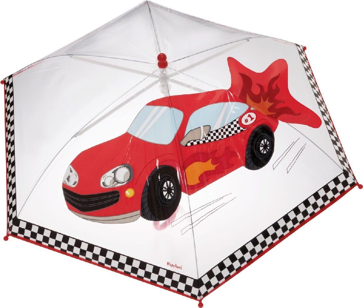 Playshoes Stockregenschirm Regenschirm Rennwagen