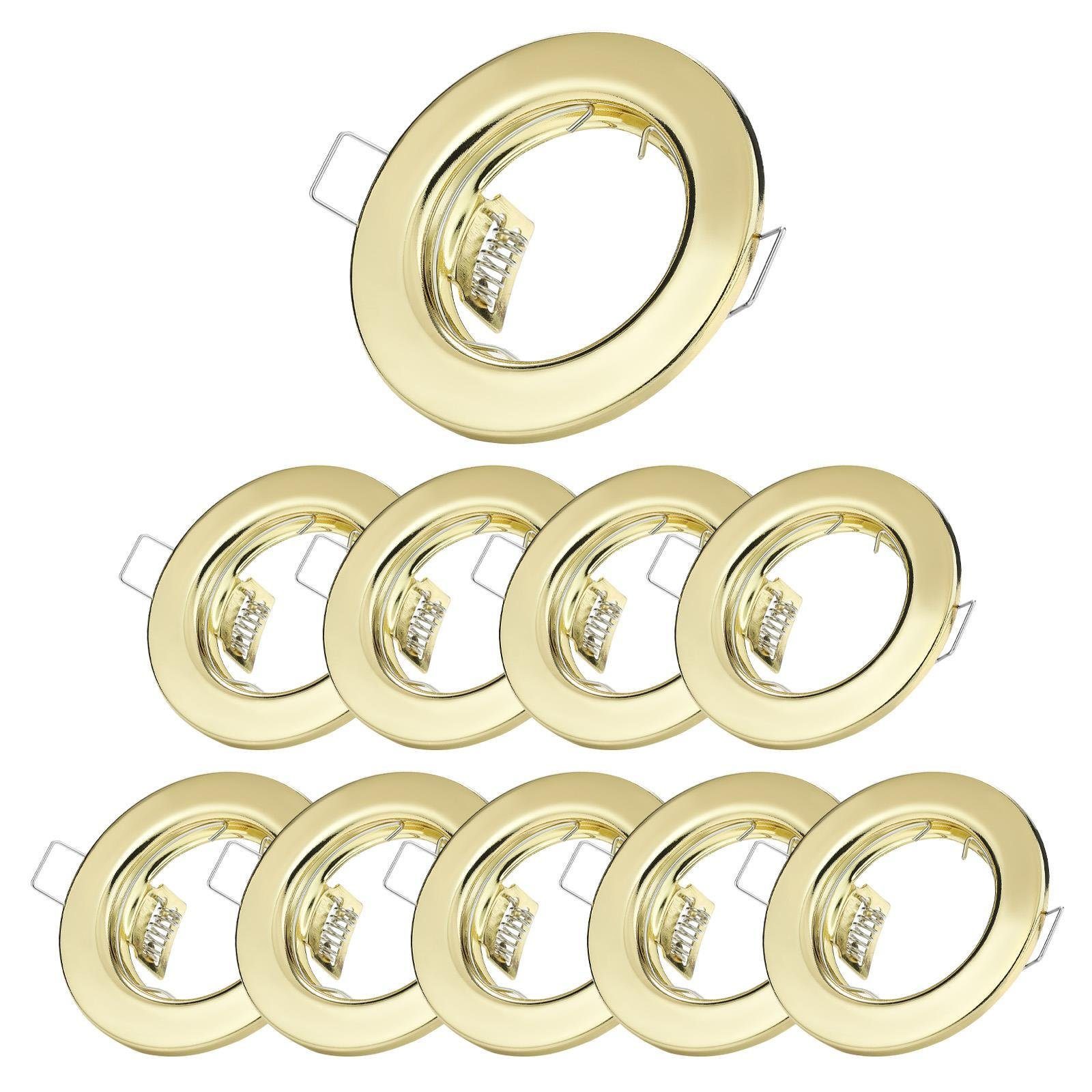Sweet LED Deckenspot spot rund goldfarbig GU10 230V 10 stück, ohne Leuchtmittel, Einbauspots