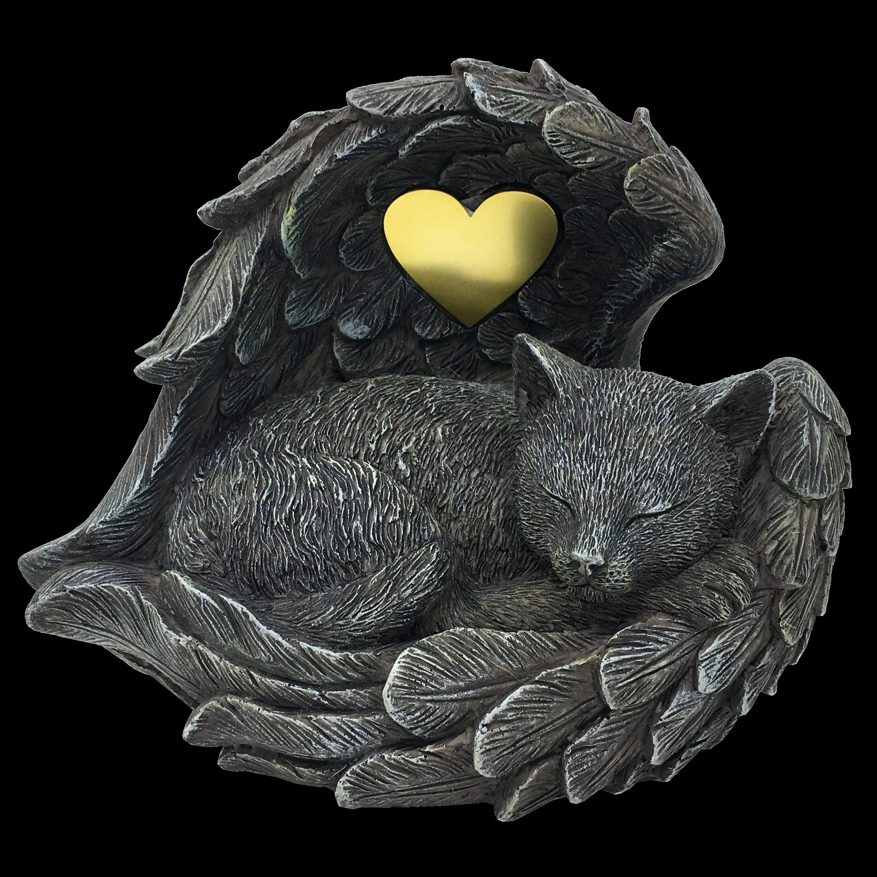 MystiCalls Tierfigur Katzen Urne grau als Katzen-Engelfigur im Flügel, Tierurne, Katzenurne (1 St), Fassungsvolumen ca. 0,85 Liter (Katzen bis ca. 9 kg) – Bild 2 von 5